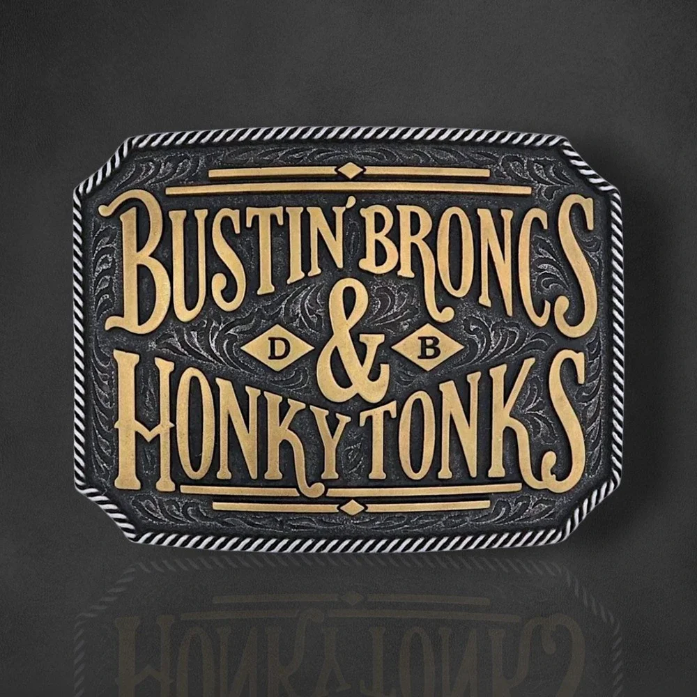 Montana Silversmiths Dale Brisby‎ Bustin Broncs  & Honky Tonks Belt Buckle ~ NEW